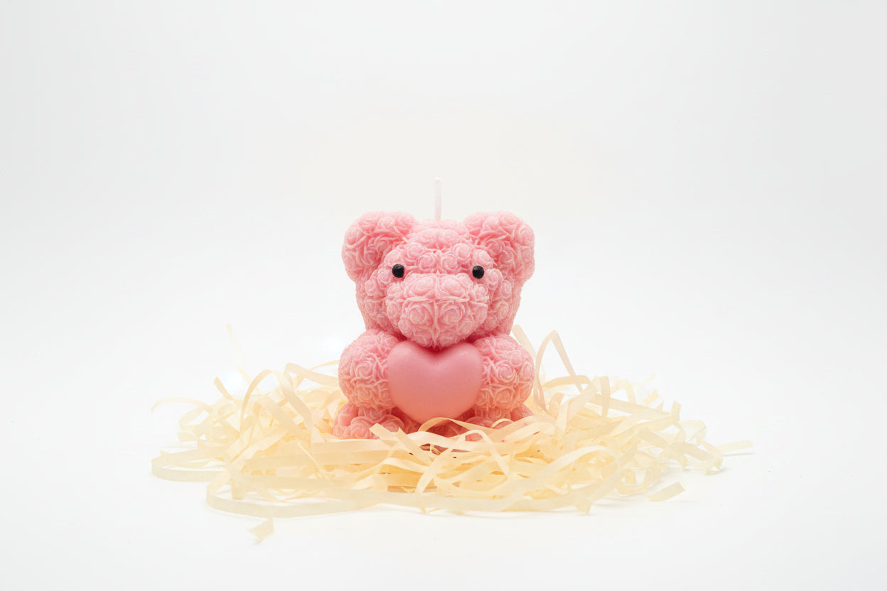 Teddy Herz Kerze klein– süßes Geschenk Bestseller ✨“
