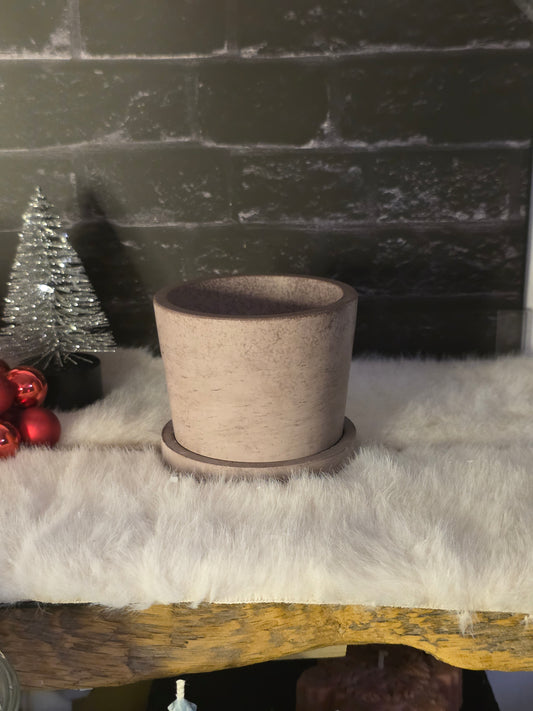 Rustic Ceramic Topf mit Untersetzer
