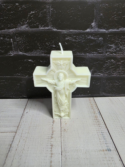 Cross Kerze – spirituelle Deko mit Bedeutung“ „Sacred Cross“