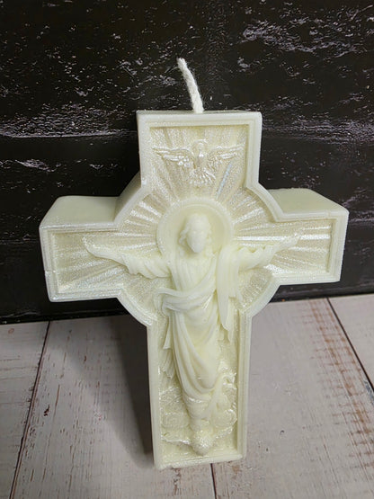 Cross Kerze – spirituelle Deko mit Bedeutung“ „Sacred Cross“