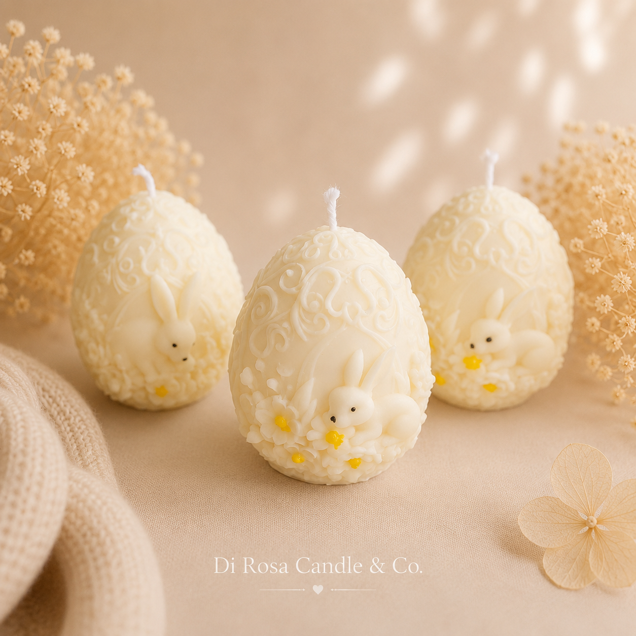 Oster Ei Kerze mit Blumen – frühlingshafte Geschenkidee „Easter Egg Bloom“