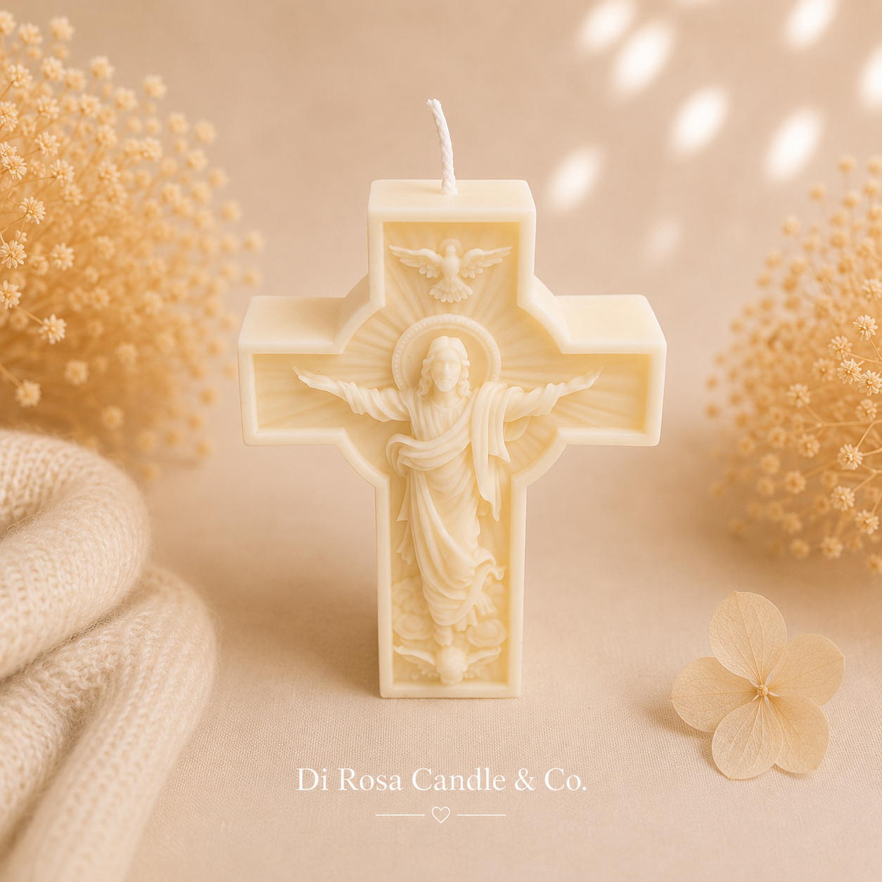 Cross Kerze – spirituelle Deko mit Bedeutung“ „Sacred Cross“