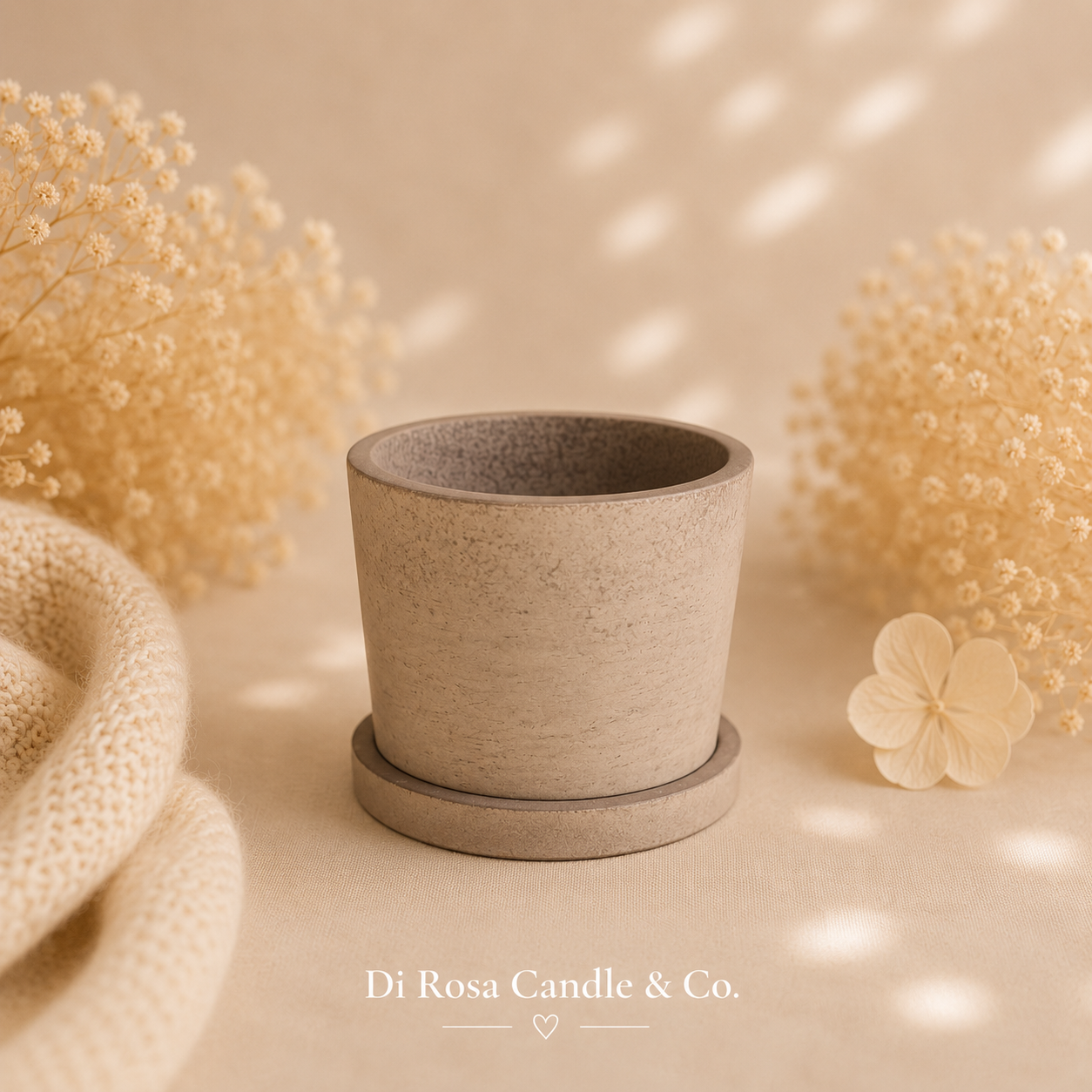 Rustic Ceramic Topf mit Untersetzer