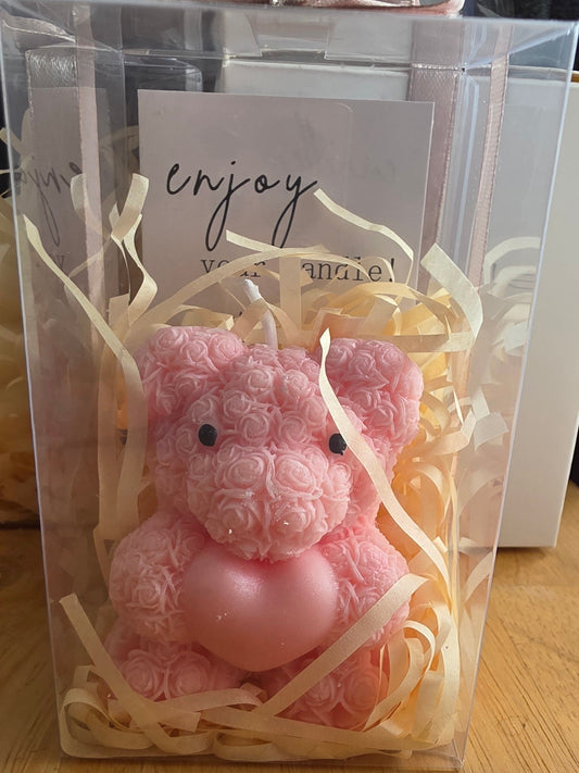 Teddy Herz Kerze klein– süßes Geschenk Bestseller ✨“