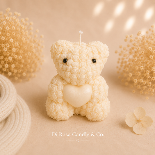Teddyherz Kerze groß – großes, liebevolles Geschenk mit Herz