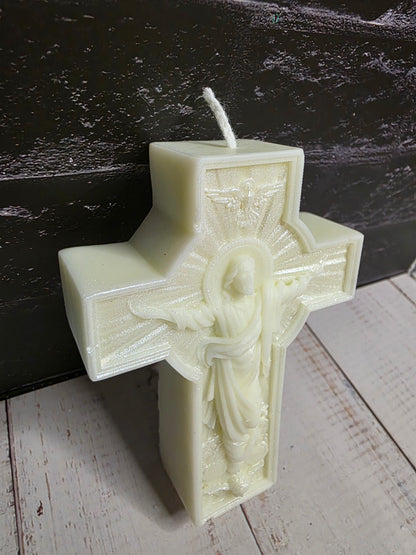 Cross Kerze – spirituelle Deko mit Bedeutung“ „Sacred Cross“